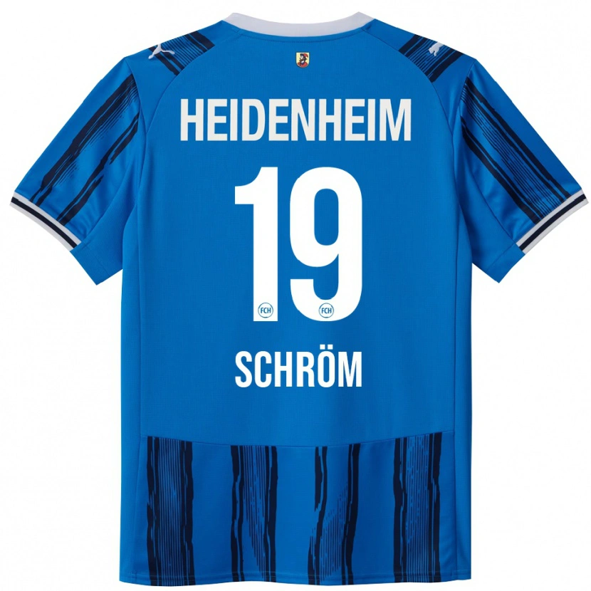 Danxen Uomo Maglia Aline Schröm #19 Blu Blu Navy Kit Gara Away 2025/26 Maglietta
