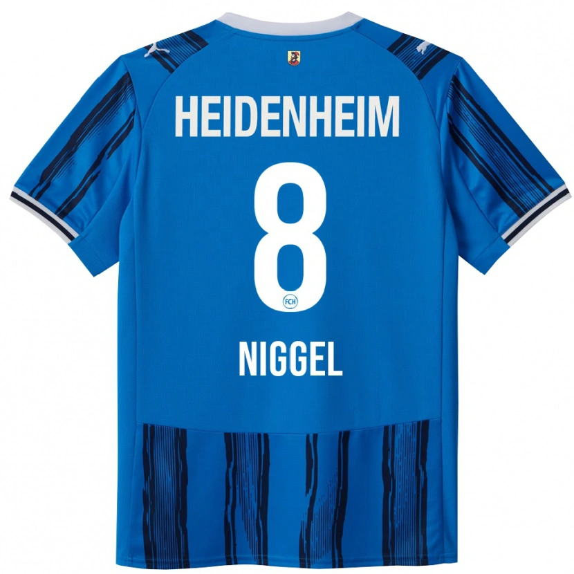 Danxen Uomo Maglia Henrik Niggel #8 Blu Blu Navy Kit Gara Away 2025/26 Maglietta