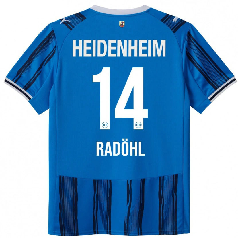 Danxen Uomo Maglia Tim Radöhl #14 Blu Blu Navy Kit Gara Away 2025/26 Maglietta