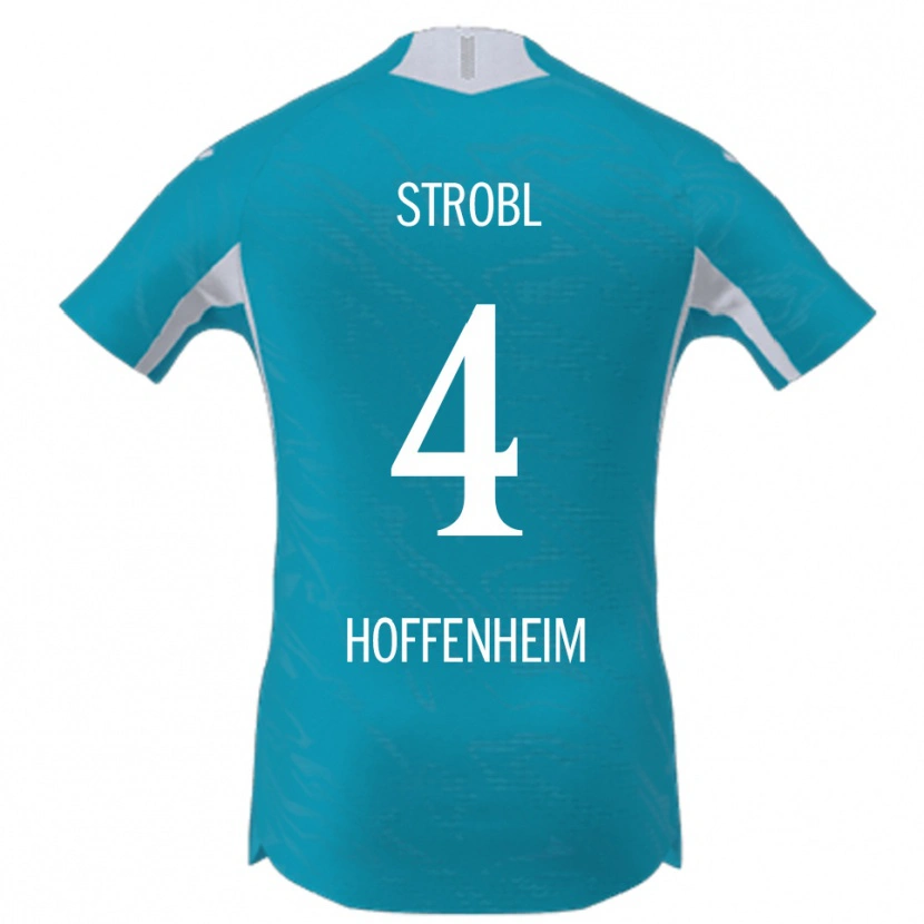 Danxen Uomo Maglia Lars Strobl #4 Azzurro Kit Gara Away 2025/26 Maglietta
