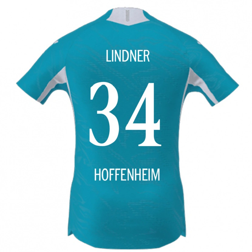 Danxen Uomo Maglia Sophie Lindner #34 Azzurro Kit Gara Away 2025/26 Maglietta