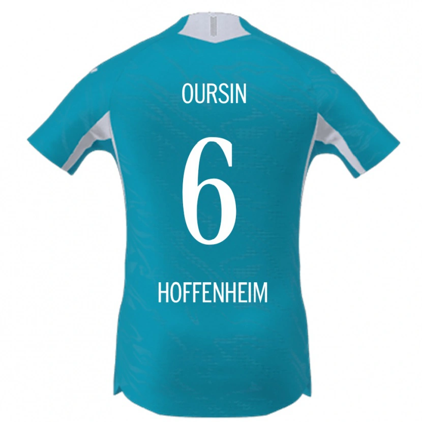 Danxen Uomo Maglia Fredrik Oursin #6 Azzurro Kit Gara Away 2025/26 Maglietta