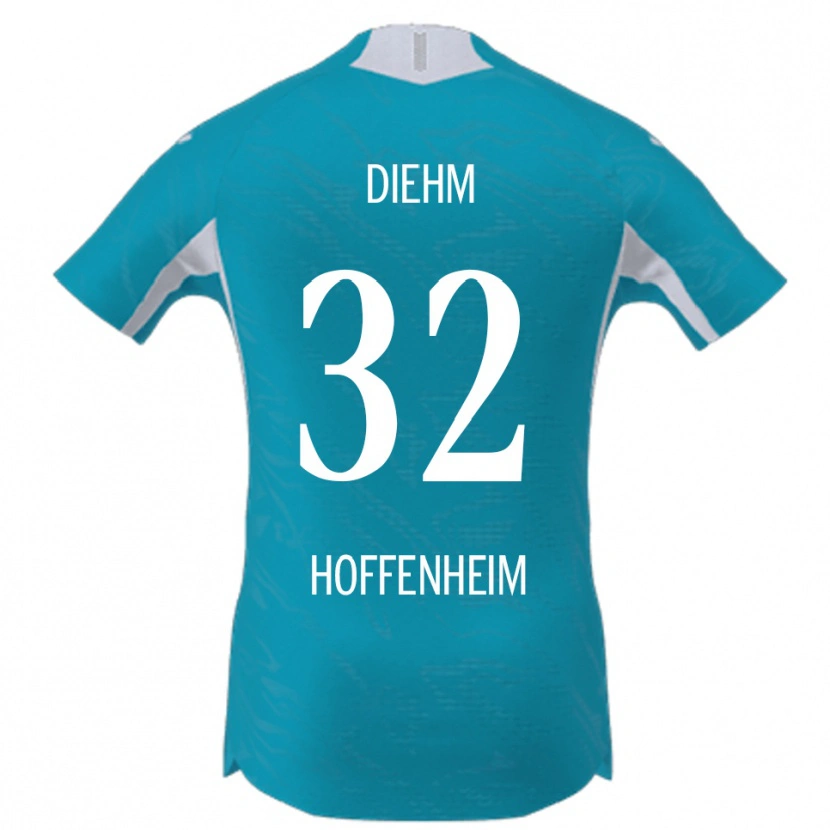 Danxen Uomo Maglia Vanessa Diehm #32 Azzurro Kit Gara Away 2025/26 Maglietta