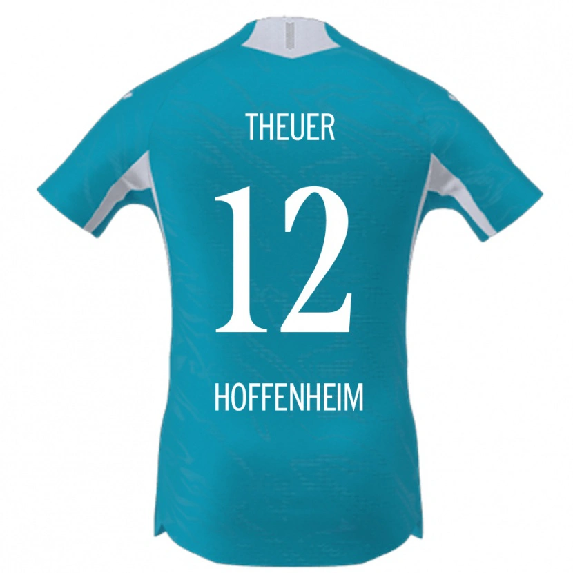 Danxen Uomo Maglia Maximilian Theuer #12 Azzurro Kit Gara Away 2025/26 Maglietta