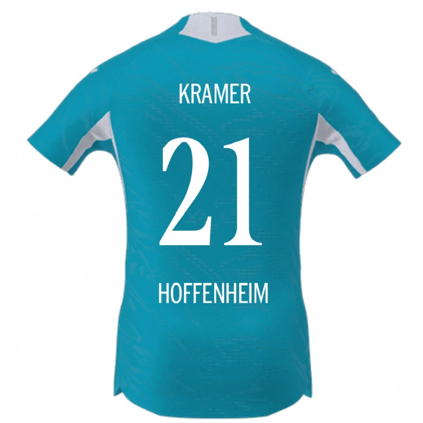 Danxen Uomo Maglia Emil Kramer #21 Azzurro Kit Gara Away 2025/26 Maglietta