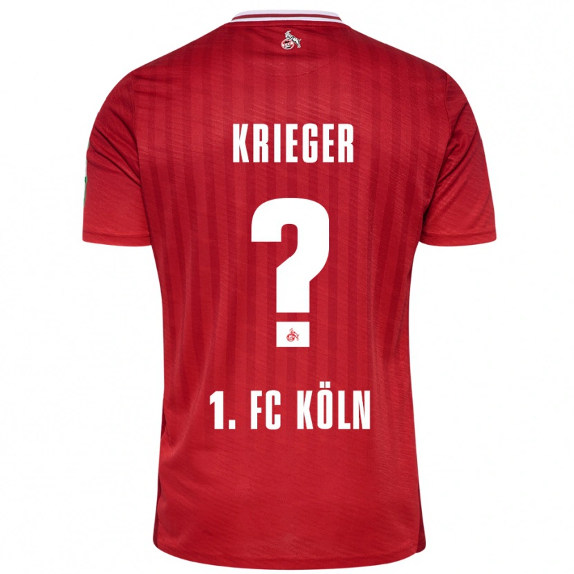 Danxen Uomo Maglia Karl Krieger #0 Rosso Bianco Kit Gara Away 2025/26 Maglietta