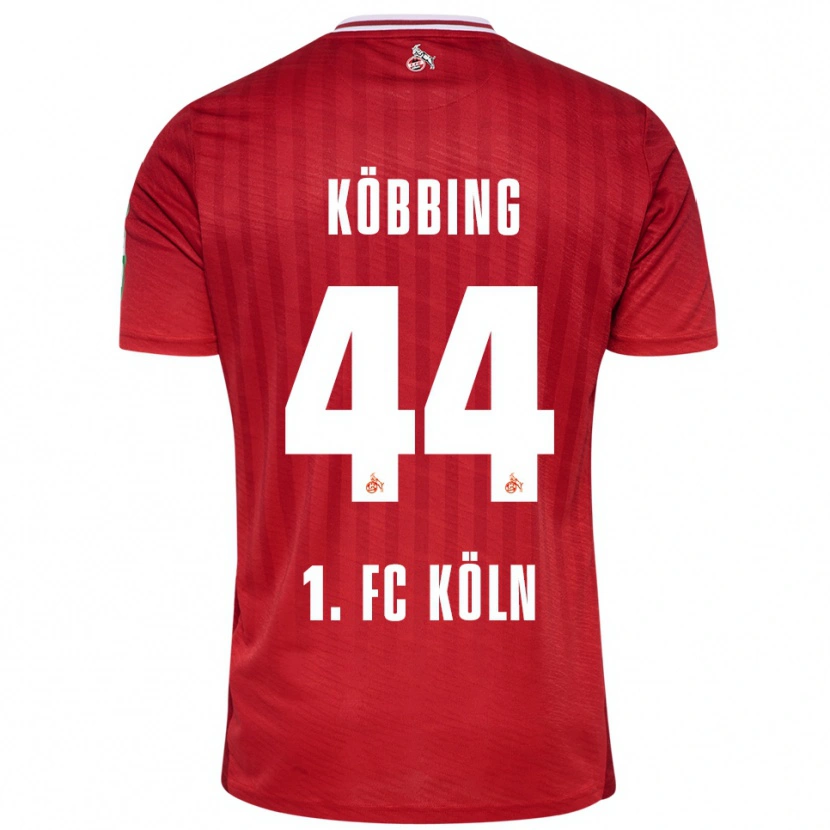 Danxen Uomo Maglia Matthias Köbbing #44 Rosso Bianco Kit Gara Away 2025/26 Maglietta