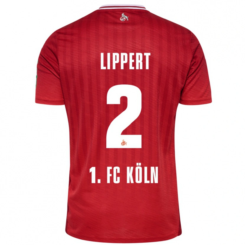Danxen Uomo Maglia Max Lippert #2 Rosso Bianco Kit Gara Away 2025/26 Maglietta