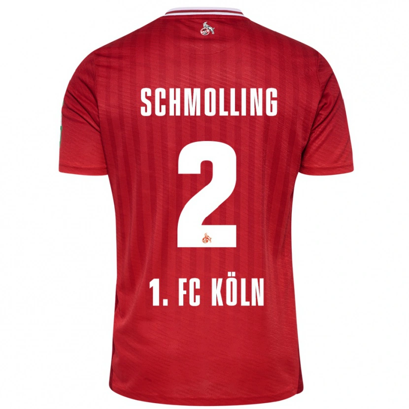 Danxen Uomo Maglia Viktor Schmolling #2 Rosso Bianco Kit Gara Away 2025/26 Maglietta