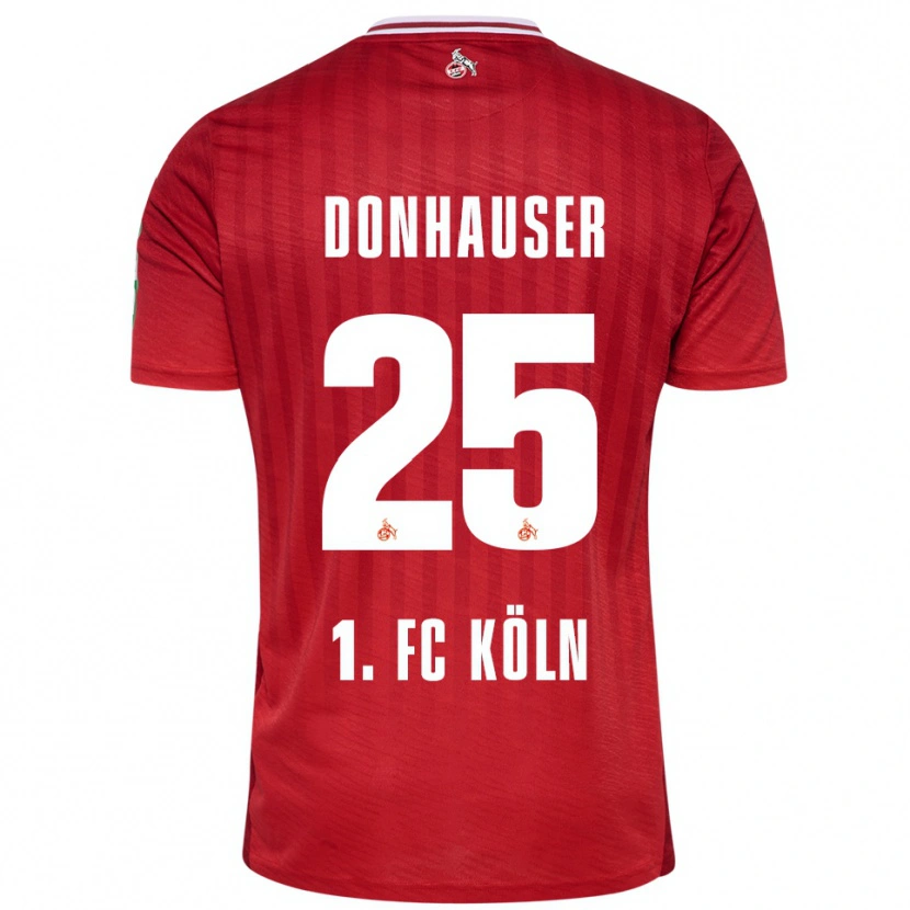 Danxen Uomo Maglia Laura Donhauser #25 Rosso Bianco Kit Gara Away 2025/26 Maglietta