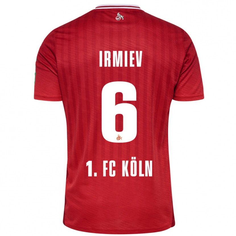 Danxen Uomo Maglia Kristiyan Irmiev #6 Rosso Bianco Kit Gara Away 2025/26 Maglietta
