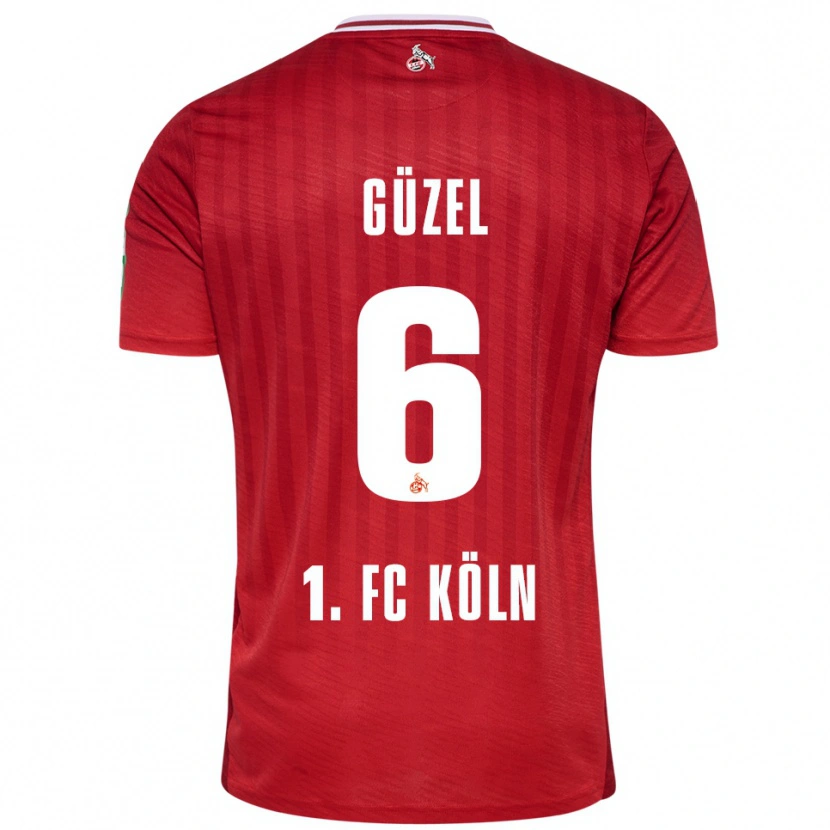 Danxen Uomo Maglia Arian Güzel #6 Rosso Bianco Kit Gara Away 2025/26 Maglietta
