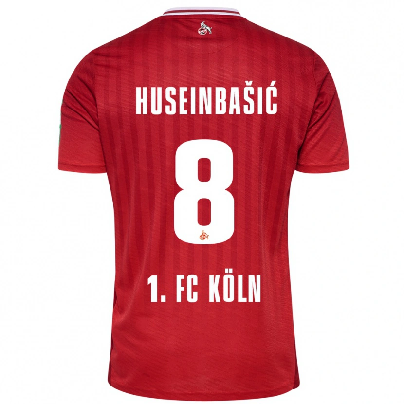 Danxen Uomo Maglia Denis Huseinbasic #8 Rosso Bianco Kit Gara Away 2025/26 Maglietta