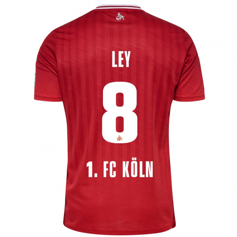 Danxen Uomo Maglia Benjamin Ley #8 Rosso Bianco Kit Gara Away 2025/26 Maglietta