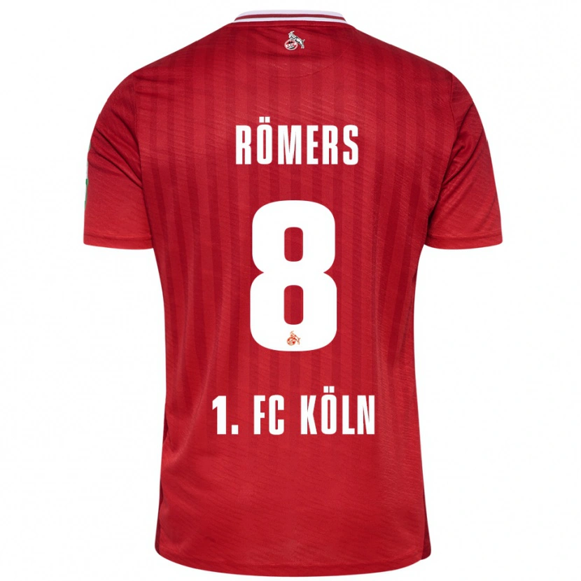 Danxen Uomo Maglia Arian Römers #8 Rosso Bianco Kit Gara Away 2025/26 Maglietta