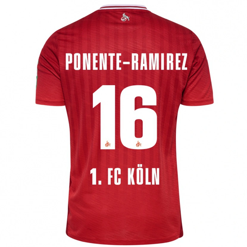 Danxen Uomo Maglia Jason Ponente-Ramirez #16 Rosso Bianco Kit Gara Away 2025/26 Maglietta