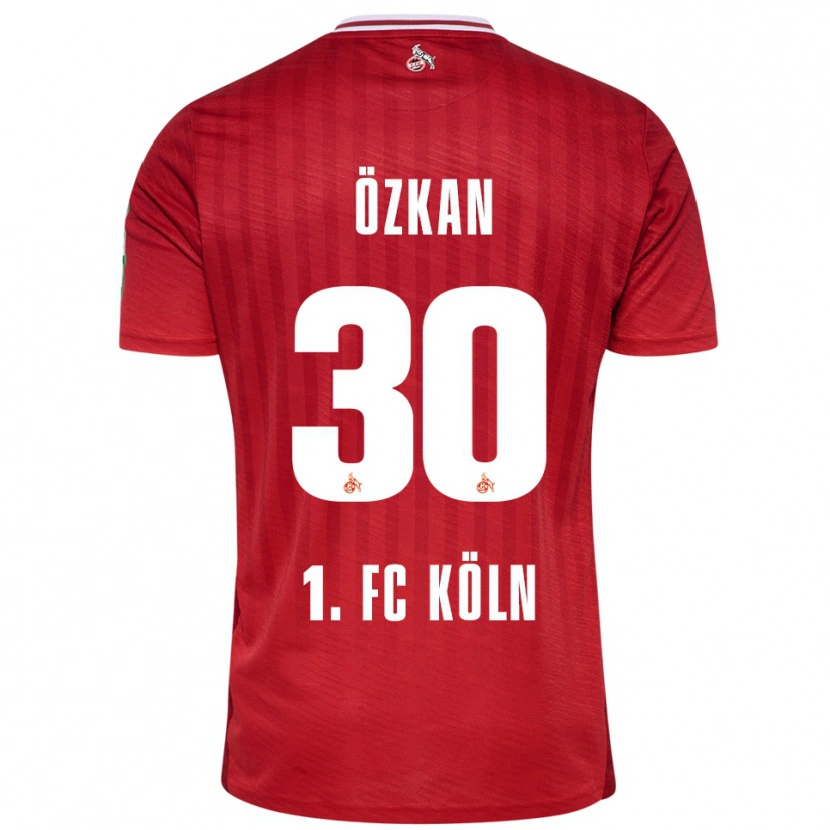 Danxen Uomo Maglia Mikail Özkan #30 Rosso Bianco Kit Gara Away 2025/26 Maglietta