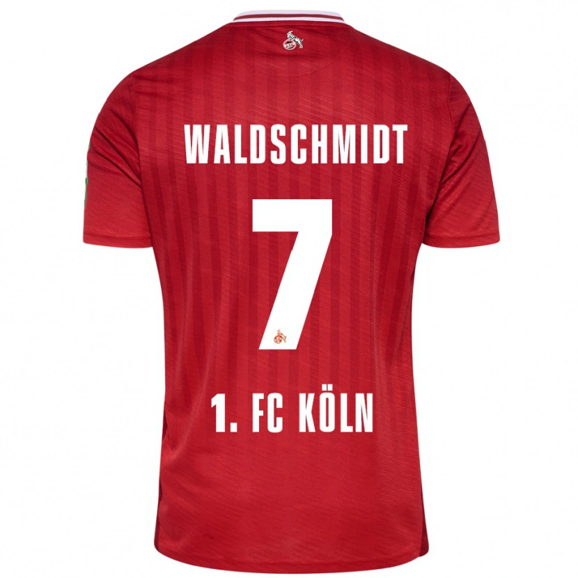 Danxen Uomo Maglia Luca Waldschmidt #7 Rosso Bianco Kit Gara Away 2025/26 Maglietta