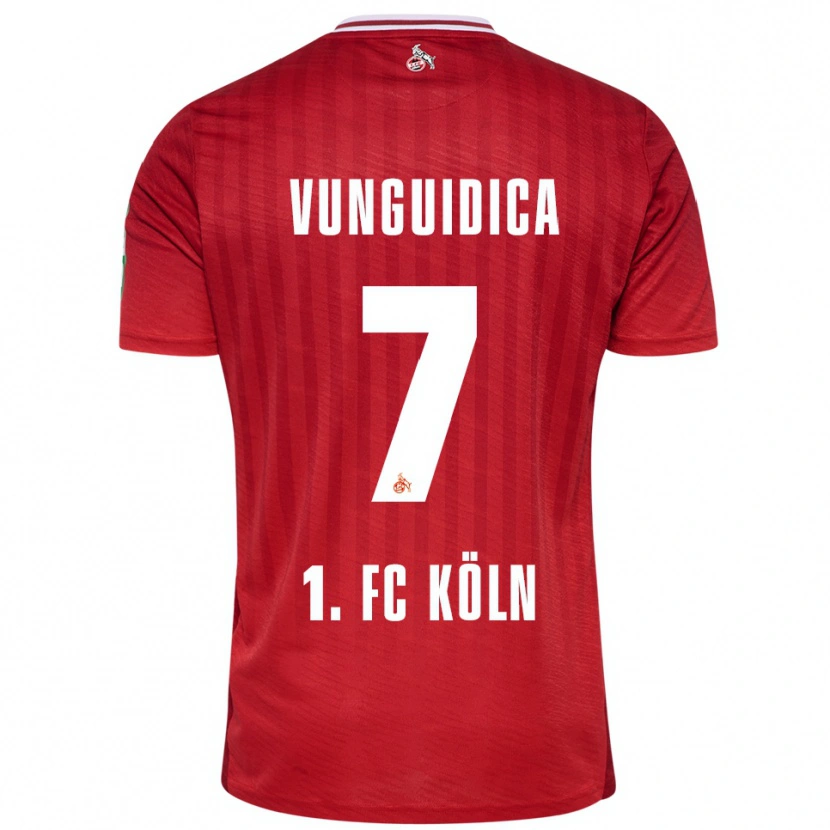 Danxen Uomo Maglia Exaouse Vunguidica #7 Rosso Bianco Kit Gara Away 2025/26 Maglietta