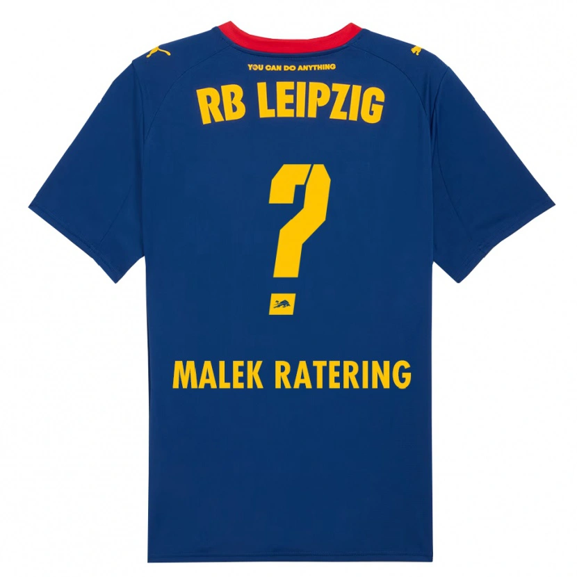 Danxen Uomo Maglia Jakob Malek Ratering #0 Blu Navy Rosso Kit Gara Away 2025/26 Maglietta