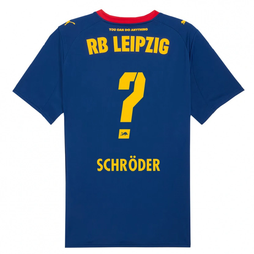 Danxen Uomo Maglia Levin Schröder #0 Blu Navy Rosso Kit Gara Away 2025/26 Maglietta