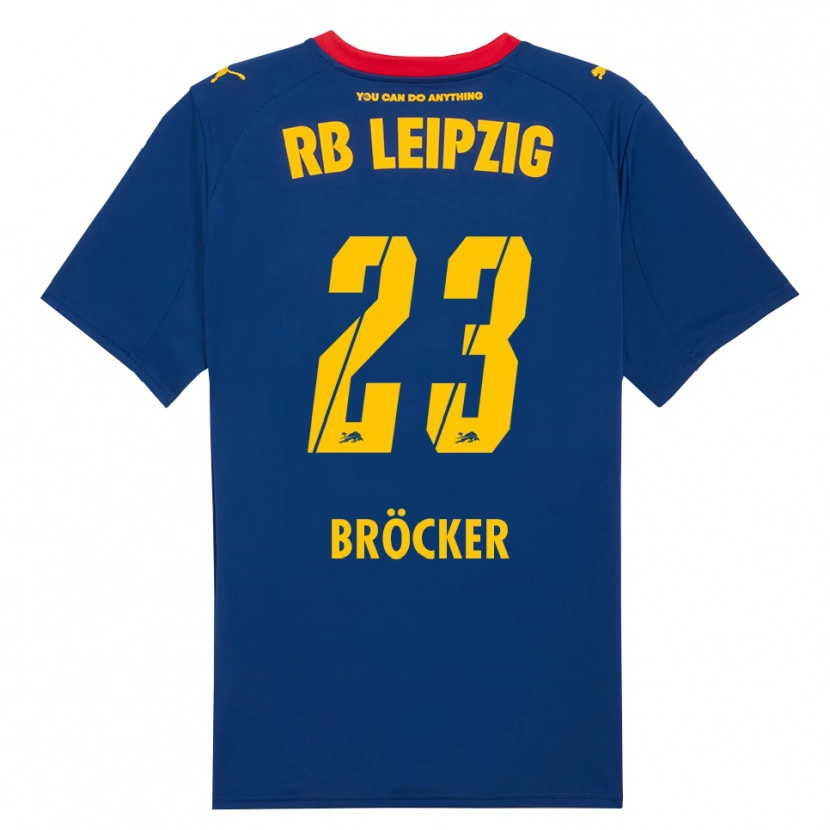 Danxen Uomo Maglia Mads Bröcker #23 Blu Navy Rosso Kit Gara Away 2025/26 Maglietta