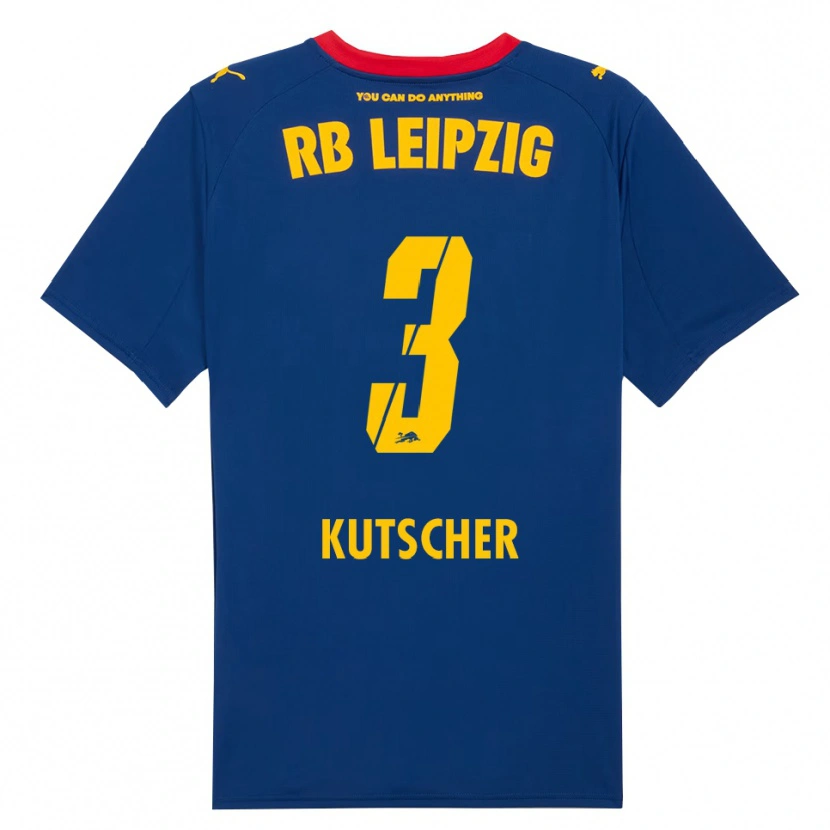 Danxen Uomo Maglia Matthes Kutscher #3 Blu Navy Rosso Kit Gara Away 2025/26 Maglietta