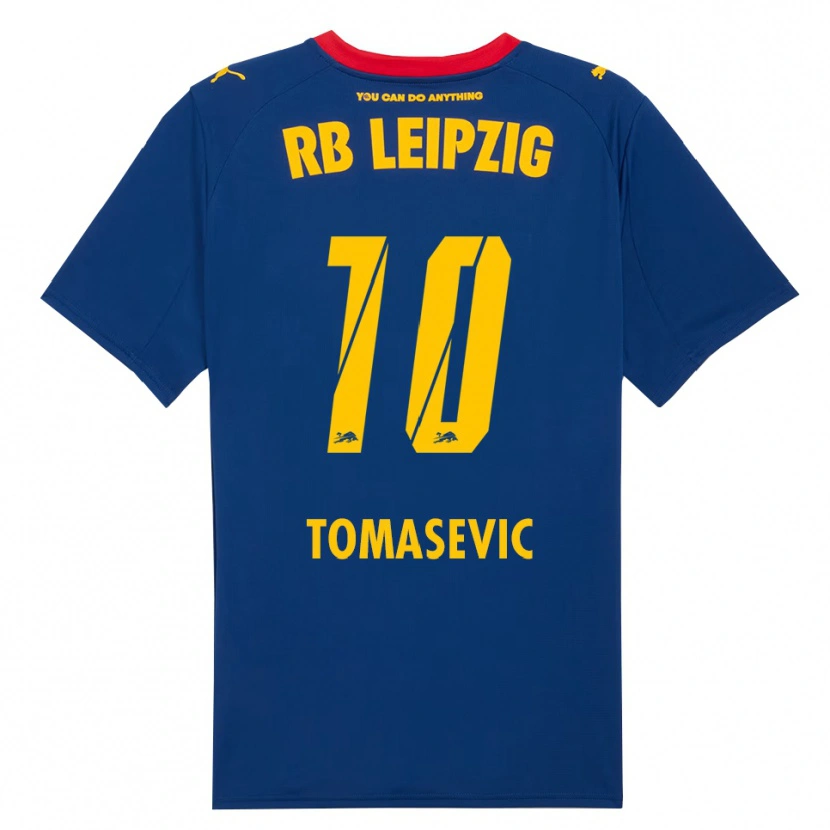 Danxen Uomo Maglia Niko Tomasevic #10 Blu Navy Rosso Kit Gara Away 2025/26 Maglietta