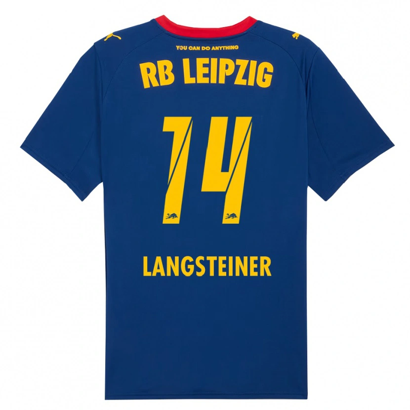 Danxen Uomo Maglia Toni Langsteiner #14 Blu Navy Rosso Kit Gara Away 2025/26 Maglietta