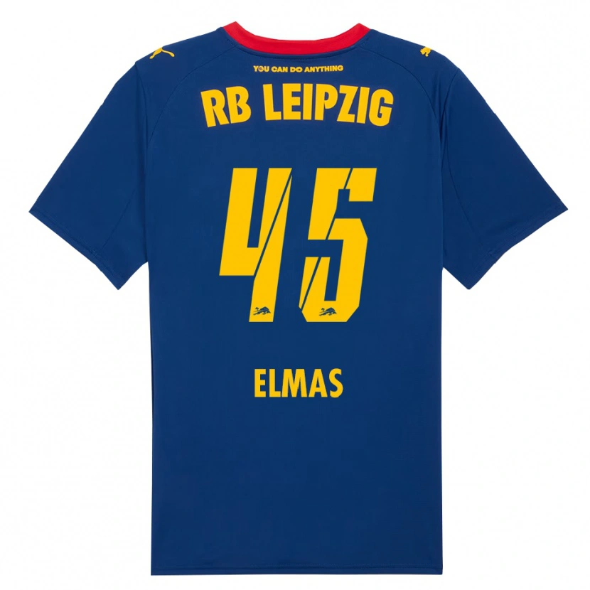 Danxen Uomo Maglia Eljif Elmas #45 Blu Navy Rosso Kit Gara Away 2025/26 Maglietta