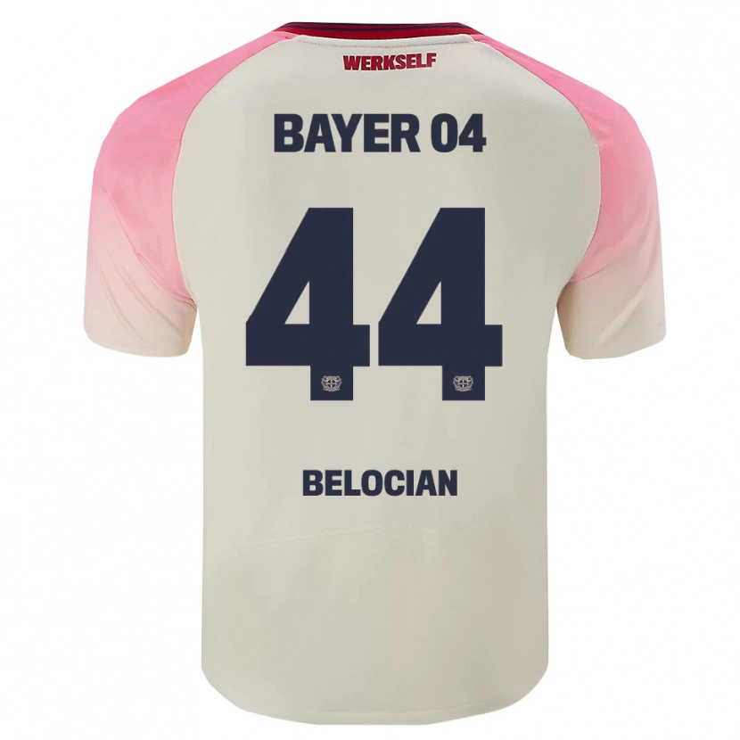 Danxen Uomo Maglia Jeanuël Belocian #44 Rosa Bianco Sporco Kit Gara Away 2025/26 Maglietta