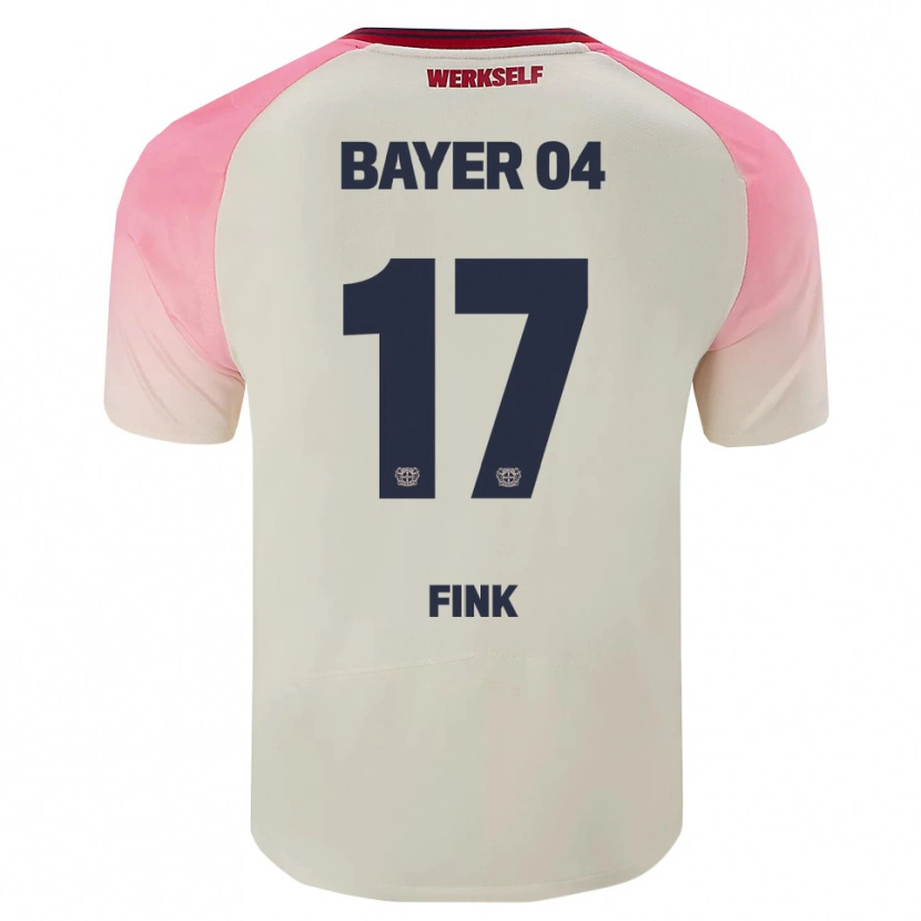 Danxen Uomo Maglia Felix Fink #17 Rosa Bianco Sporco Kit Gara Away 2025/26 Maglietta