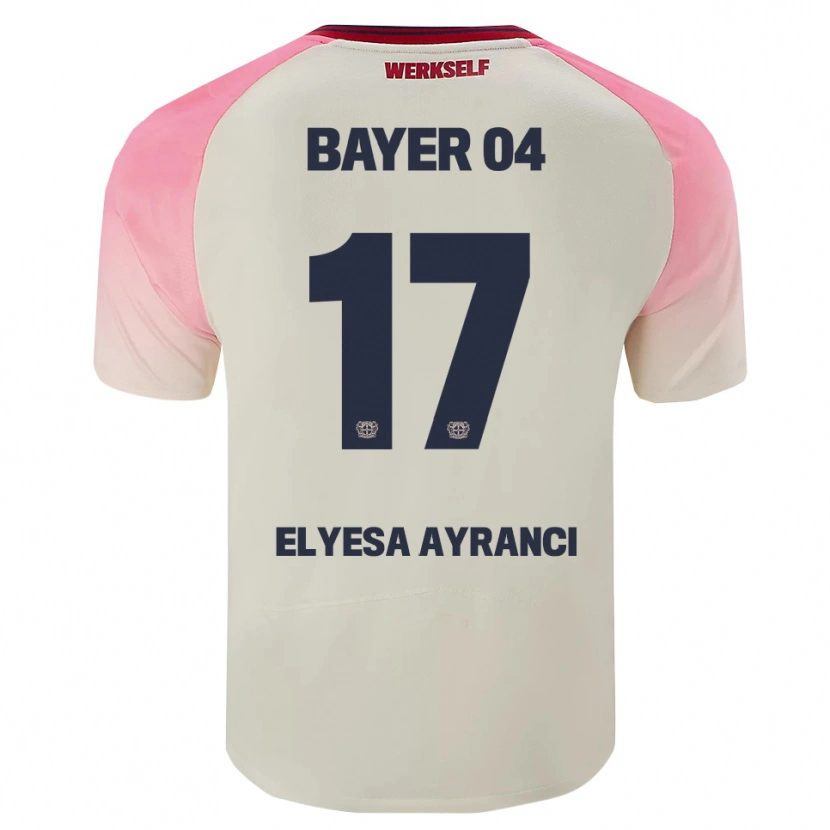 Danxen Uomo Maglia Yuşa Elyesa Ayrancı #17 Rosa Bianco Sporco Kit Gara Away 2025/26 Maglietta
