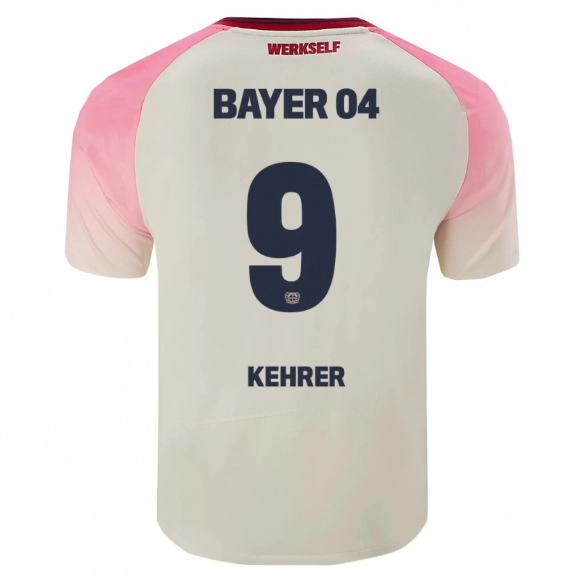 Danxen Uomo Maglia Caroline Kehrer #9 Rosa Bianco Sporco Kit Gara Away 2025/26 Maglietta