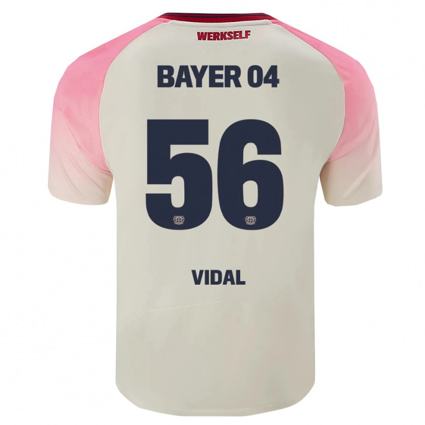 Danxen Uomo Maglia Juliette Vidal #56 Rosa Bianco Sporco Kit Gara Away 2025/26 Maglietta