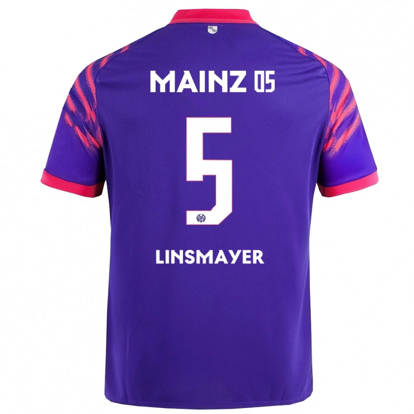 Danxen Uomo Maglia Denis Linsmayer #5 Blu Navy Rosa Kit Gara Away 2025/26 Maglietta