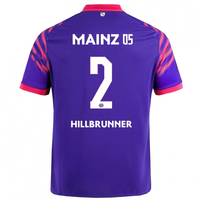 Danxen Uomo Maglia Fynn Hillbrunner #2 Blu Navy Rosa Kit Gara Away 2025/26 Maglietta
