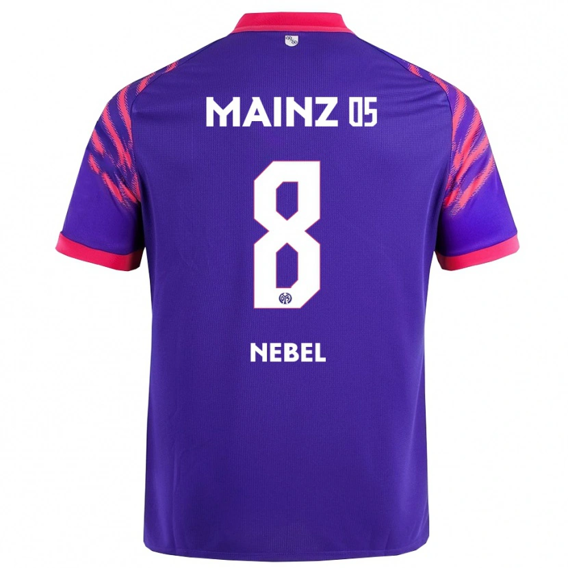 Danxen Uomo Maglia Paul Nebel #8 Blu Navy Rosa Kit Gara Away 2025/26 Maglietta