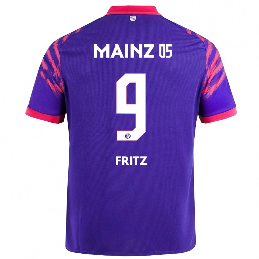 Danxen Uomo Maglia April Fritz #9 Blu Navy Rosa Kit Gara Away 2025/26 Maglietta