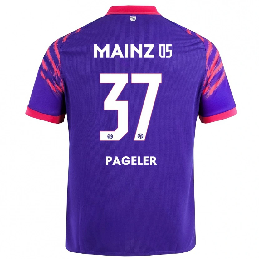 Danxen Uomo Maglia Maja Pageler #37 Blu Navy Rosa Kit Gara Away 2025/26 Maglietta
