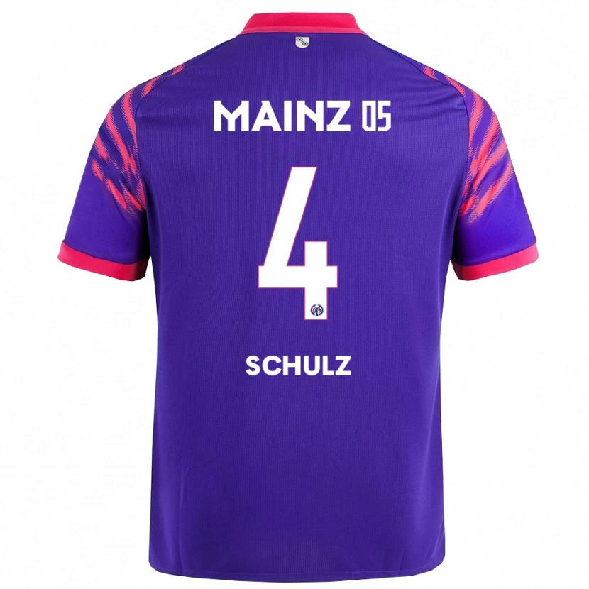 Danxen Uomo Maglia Philipp Schulz #4 Blu Navy Rosa Kit Gara Away 2025/26 Maglietta