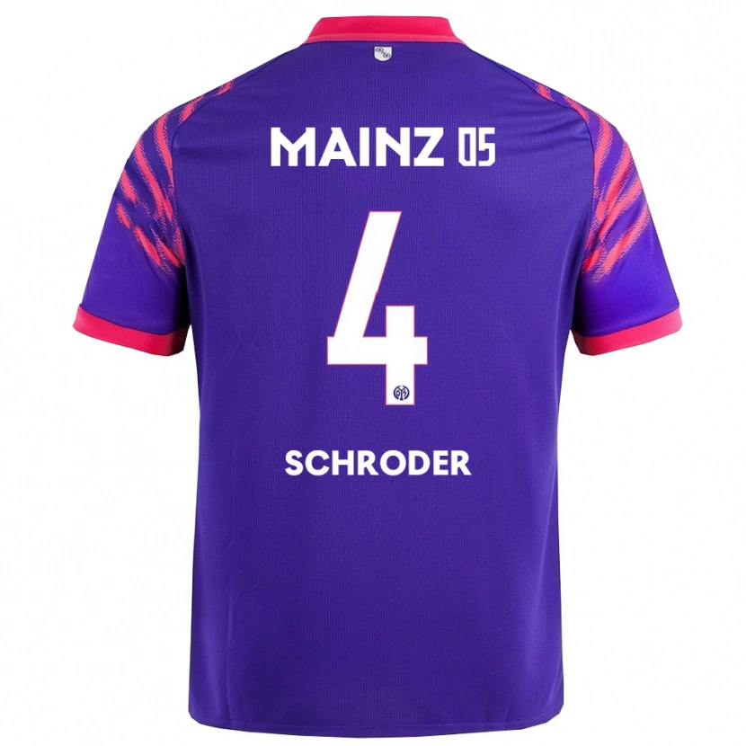 Danxen Uomo Maglia Lara Schröder #4 Blu Navy Rosa Kit Gara Away 2025/26 Maglietta