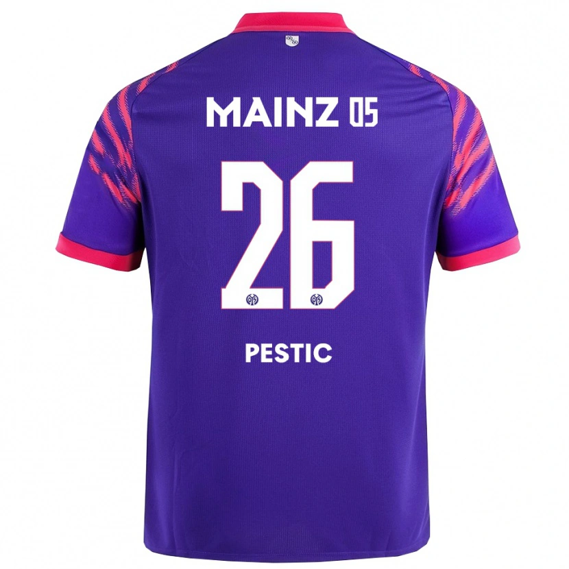 Danxen Uomo Maglia Dominik Pestic #26 Blu Navy Rosa Kit Gara Away 2025/26 Maglietta