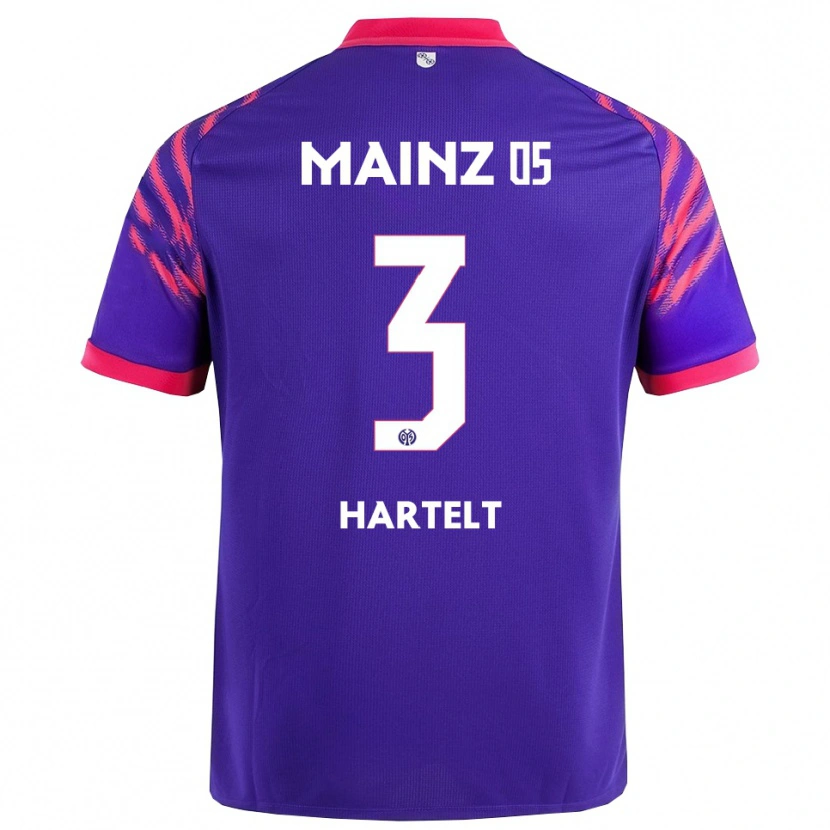 Danxen Uomo Maglia Toni Hartelt #3 Blu Navy Rosa Kit Gara Away 2025/26 Maglietta