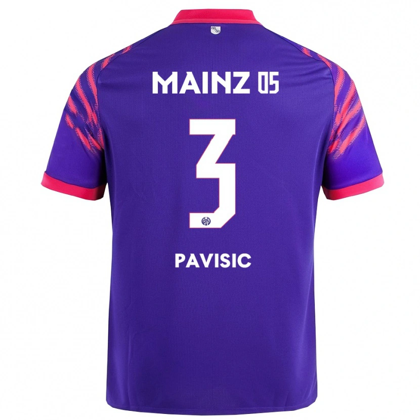 Danxen Uomo Maglia Stjepan Pavisic #3 Blu Navy Rosa Kit Gara Away 2025/26 Maglietta