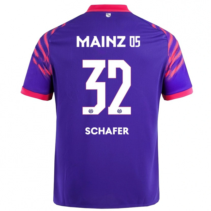 Danxen Uomo Maglia Ann-Christin Schäfer #32 Blu Navy Rosa Kit Gara Away 2025/26 Maglietta