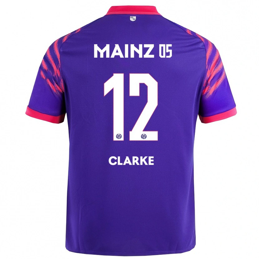 Danxen Uomo Maglia Sarah Clarke #12 Blu Navy Rosa Kit Gara Away 2025/26 Maglietta