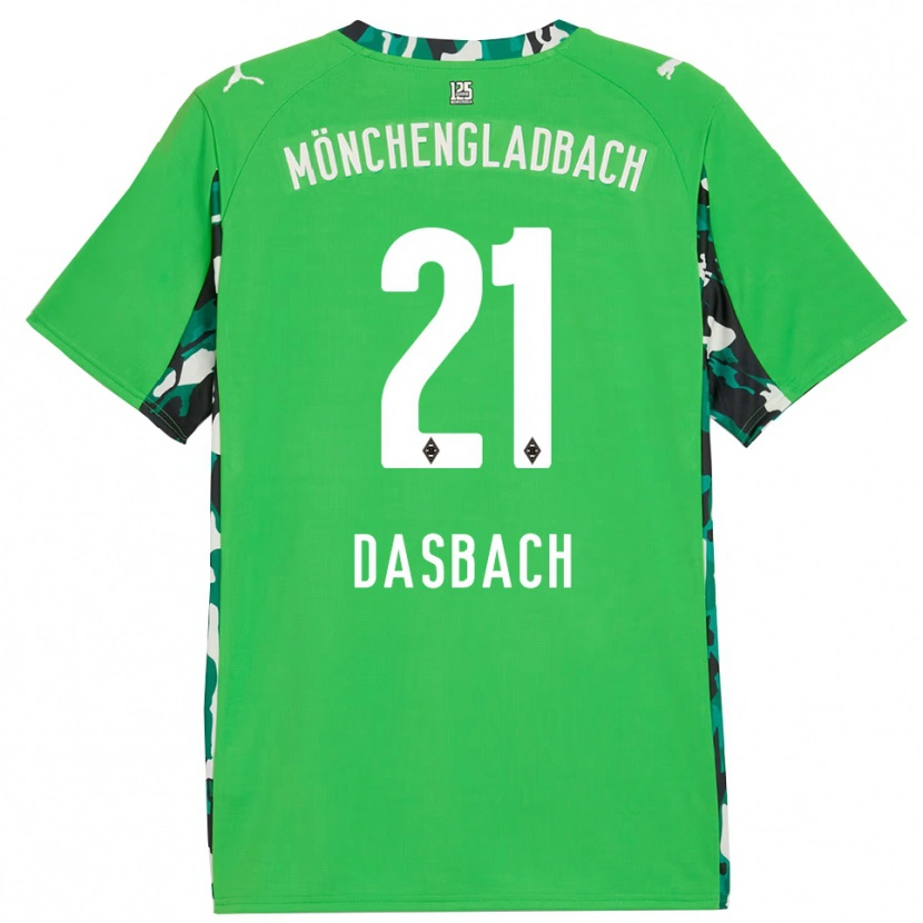 Danxen Uomo Maglia Yannik Dasbach #21 Verde Nero Kit Gara Away 2025/26 Maglietta