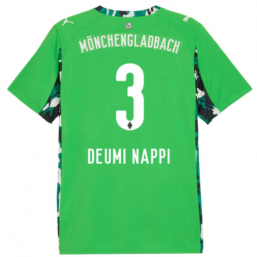 Danxen Uomo Maglia Dimitrie Deumi Nappi #3 Verde Nero Kit Gara Away 2025/26 Maglietta