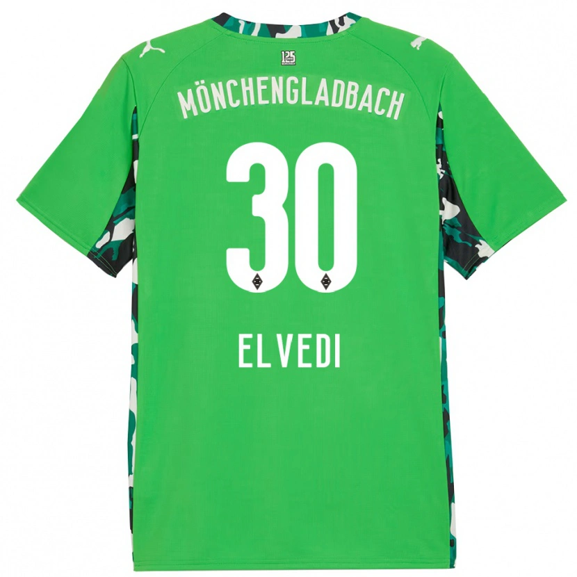 Danxen Uomo Maglia Nico Elvedi #30 Verde Nero Kit Gara Away 2025/26 Maglietta